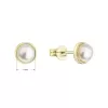 Zlaté 14 karátové náušnice kôstky žlté zlato s bielou riečnou perlou 91P00031