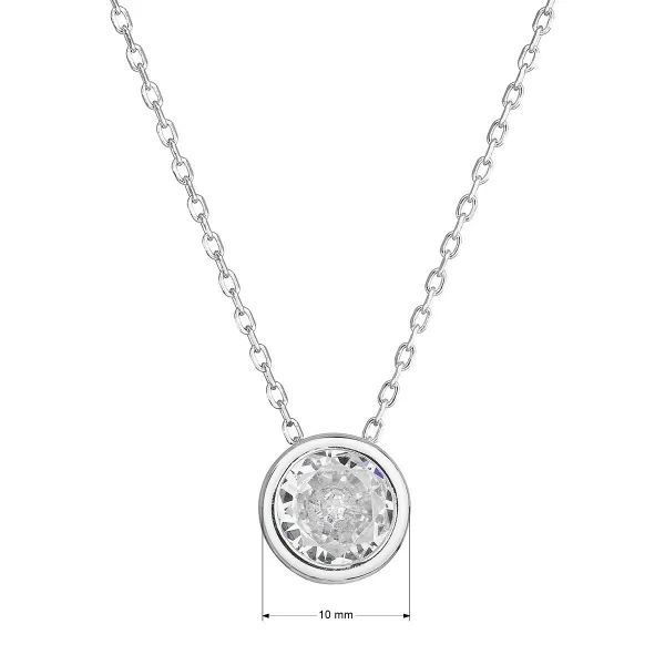 Strieborný náhrdelník s čírym zirkónom 12051.1 crystal