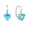 Strieborné náušnice visiace so zirkónmi modré srdiečko 11409.3 aqua