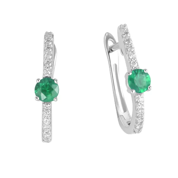 Náušnice so smaragdom a briliantmi GKW 46617-B-SMART
