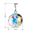 Strieborný prívesok s kryštálom Swarovski ab efekt gulička 74084.2 ab