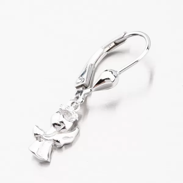 Strieborné náušnice anjel so zirkónmi PKL-2115