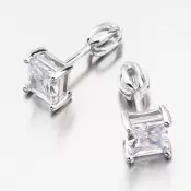 Strieborné náušnice kôstky so zirkónom PKL-2116