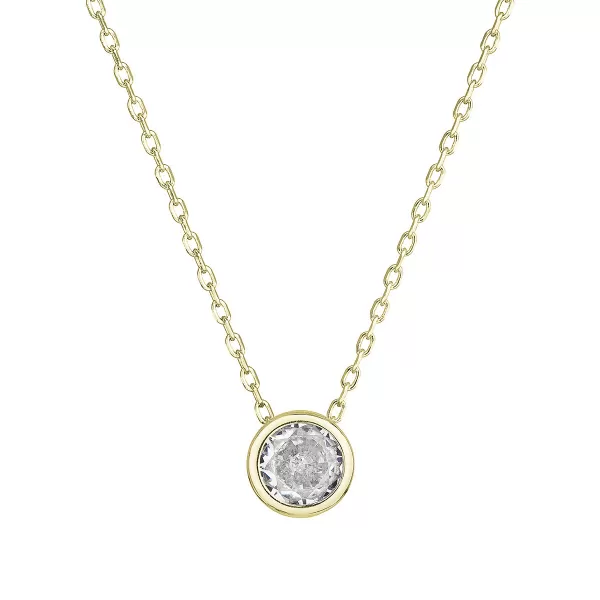 Pozlátený náhrdelník s čírym zirkónom 12052.1