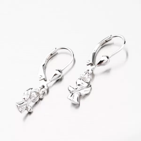 Strieborné náušnice anjel so zirkónmi PKL-2115