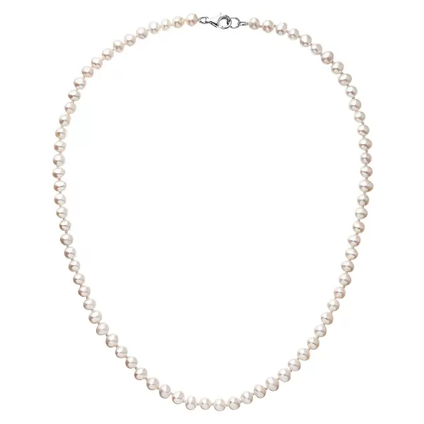 Perlový náhrdelník z pravých riečnych perál bielej oválnej perly 22037.1