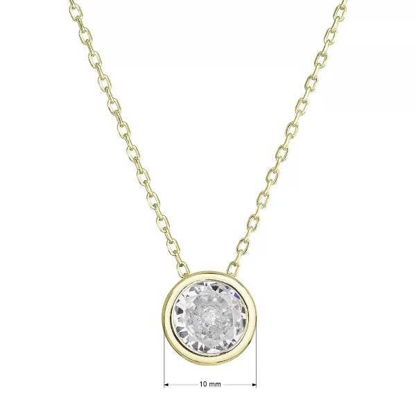 Pozlátený náhrdelník s čírym zirkónom 12051.1