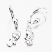 Strieborné náušnice anjel so zirkónmi PKL-2115