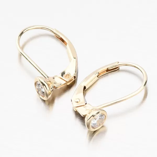 Dámske náušnice žlté zlato 585 na klapku 52DZ-8007Z-KL-ZIR