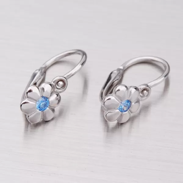 Detské náušnice s akvamarínmi 52DN-1736BM