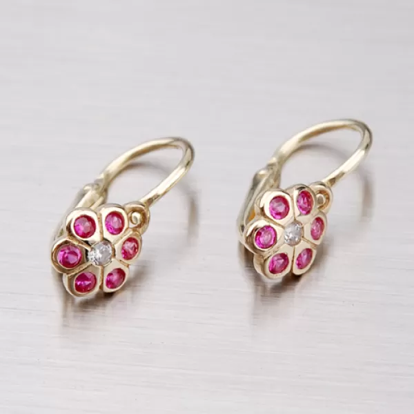 Zlaté detské náušnice so zirkónmi 52DN-1737ZC