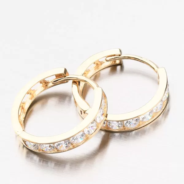 Dámske náušnice biele zlato 585 prstene so zirkónmi 612A-007