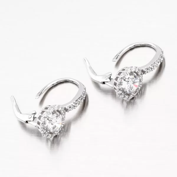 Dámske náušnice biele zlato 585 zirkón 668P-120283-01