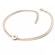 Dámsky náramok prírodný diamant 0,055 ct G/SI ružové zlato 10911-NR02-CV