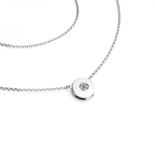 Dámsky náhrdelník žlté zlato 585/1000 prírodný diamant 0,055 ct G/SI s briliantom 10911-NH01-B