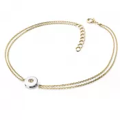 Dámsky náramok prírodný diamant 0,055 ct šampanské žlté zlato 10911-NR02-ZLB-Champ