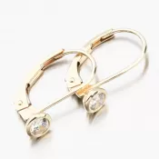 Dámske náušnice žlté zlato 585 na klapku 52DZ-8007Z-KL-ZIR