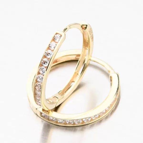 Obrúčky so zirkónmi 16 mm - zlato 585 42-32575