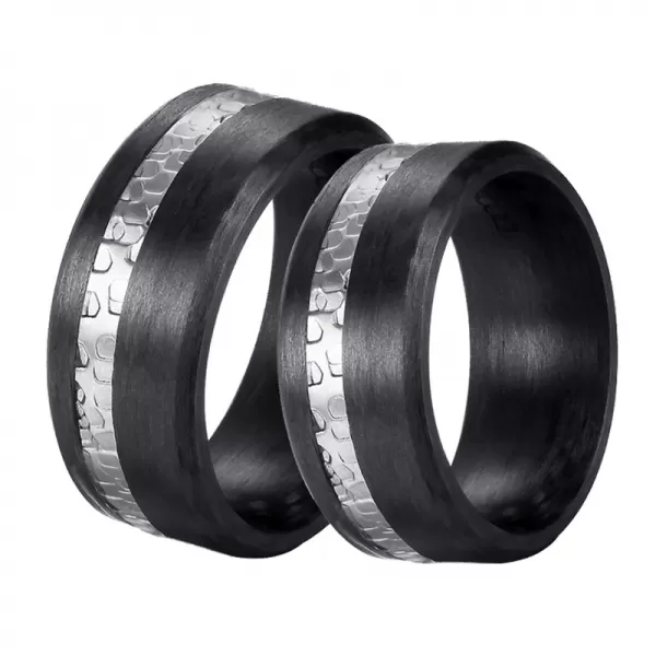 Svadobné obrúčky zirkónová uhlíková oceľ s kovaným uhlíkom SC-88006