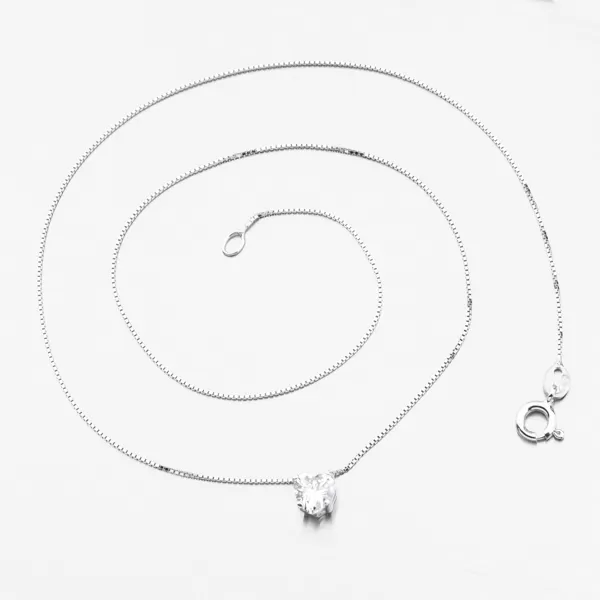 Strieborný náhrdelník so zirkónovým srdiečkom N1901476-0871-SLX