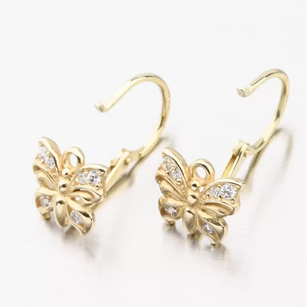 Motýliky - detské náušnice so zirkónmi 52DN-2226ZB