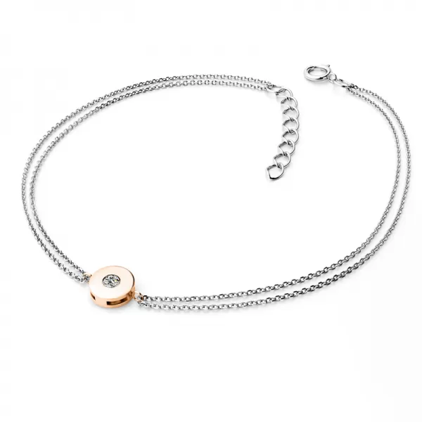 Dámsky náramok žlté zlato 585/1000 prírodný diamant 0,055 ct G/SI 10911-NR02-BCV