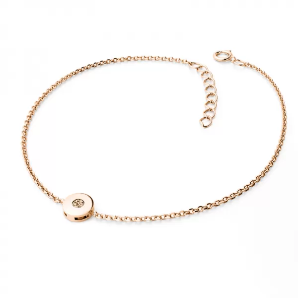 Dámsky náramok žlté zlato 585/1000 prírodný diamant 0,055 ct so šampanským 10911-NR01-CV-Champ