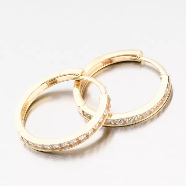 Obrúčky so zirkónmi 16 mm - zlato 585 42-32575