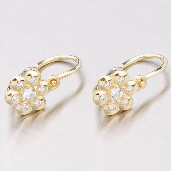 Náušničky zo žltého zlata so zirkónmi 52DN-2247ZBB