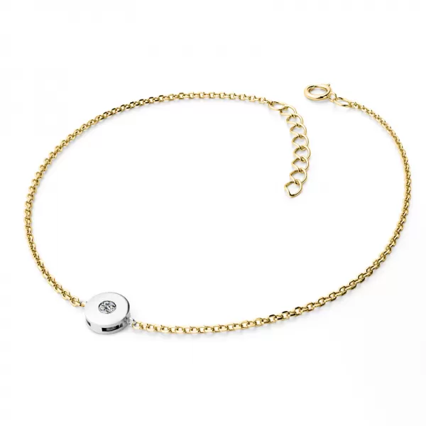 Dámsky náramok prírodný diamant 0,055 ct G/SI biely s bielym zlatom 10911-NR01-ZLB