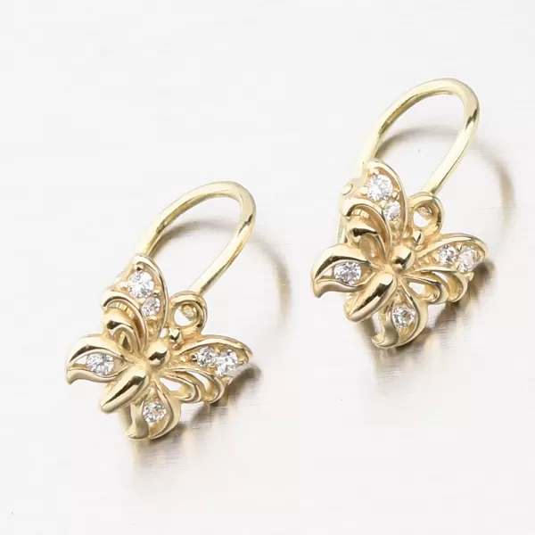 Motýliky - detské náušnice so zirkónmi 52DN-2226ZB