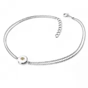 Dámsky náramok prírodný diamant 0,055 ct šampanské biele zlato 10911-NR02-B-Champ