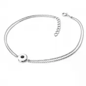 Dámsky náramok biele zlato 585/1000 prírodný diamant 0,055 ct čierny 10911-NR02-B-Black