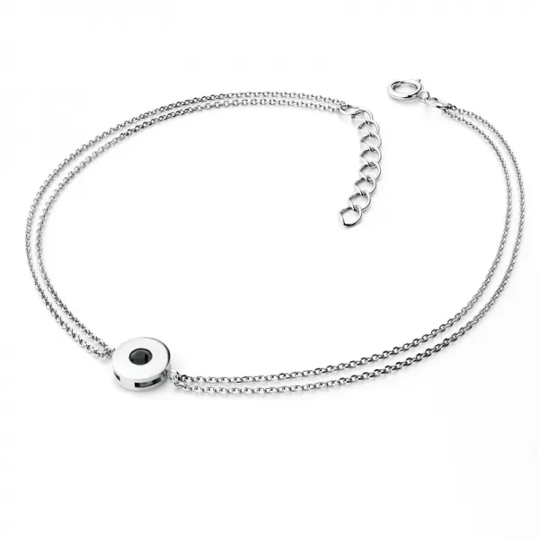 Dámsky náramok biele zlato 585/1000 prírodný diamant 0,055 ct čierny 10911-NR02-B-Black