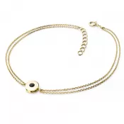 Dámsky náramok žlté zlato 585/1000 prírodný diamant 0,055 ct čierny 10911-NR02-ZL-Black