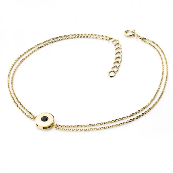 Dámsky náramok prírodný diamant 0,055 ct čierne žlté zlato 10911-NR02-ZL-Black