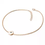 Dámsky náramok žlté zlato 585/1000 prírodný diamant 0,055 ct G/SI ružový 10911-NR01-CV