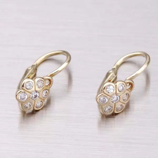 Zlaté detské náušnice so zirkónmi 52DN-1737ZBB