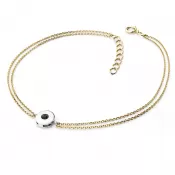 Dámsky náramok prírodný diamant 0,055 ct čierne žlté zlato 10911-NR02-ZLB-Black