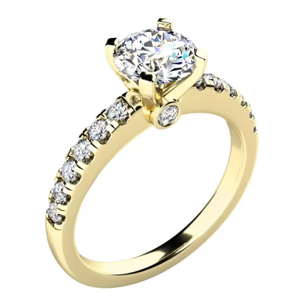 Zásnubný prsteň žlté zlato 585/1000 prírodný diamant 1.170 ct G/SI ZP-10959-ZL-DIA