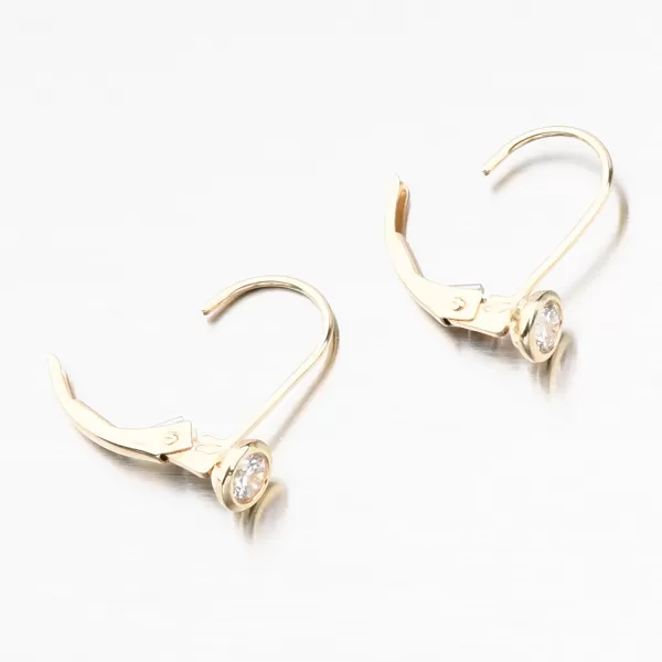 Dámske náušnice žlté zlato 585 na klapku 52DZ-8007Z-KL-ZIR