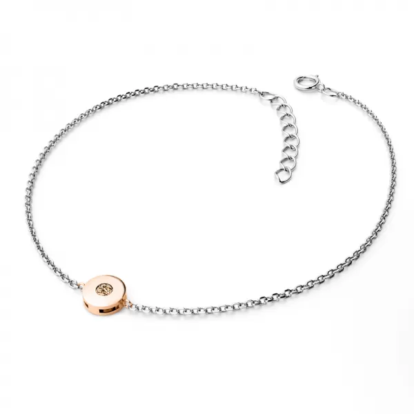 Dámsky náramok žlté zlato 585/1000 prírodný diamant 0,055 ct so šampanským 10911-NR01-BCV-Champ