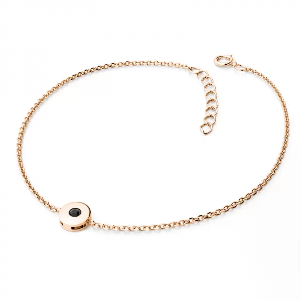 Dámsky náramok žlté zlato 585/1000 prírodný diamant 0,055 ct s čiernym 10911-NR01-CV-Black