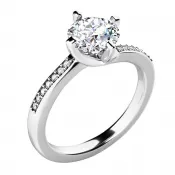 Dámsky prsteň prírodný diamant 1,077 ct biele zlato 10963-B-DIA