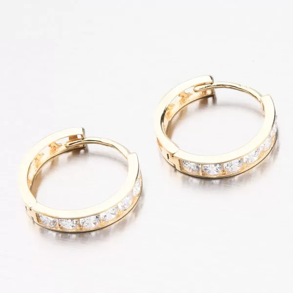 Dámske náušnice biele zlato 585 prstene so zirkónmi 612A-007