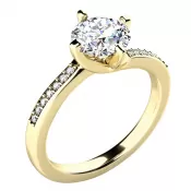 Dámsky prsteň prírodný diamant 1,077 ct žlté zlato 10963-ZL-DIA