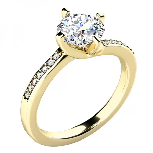 Dámsky prsteň prírodný diamant 1,077 ct žlté zlato 10963-ZL-DIA