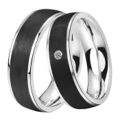 Oceľové snubné prstene s karbónom SC-88008