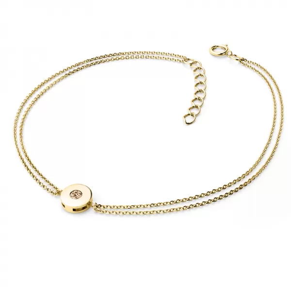 Dámsky náramok prírodný diamant 0,055 ct šampanské žlté zlato 10911-NR02-ZL-Champ