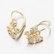 Motýliky - detské náušnice so zirkónmi 52DN-2226ZB